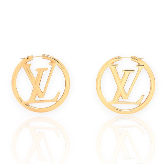 18K Gold Plated Hoop LV earrings
